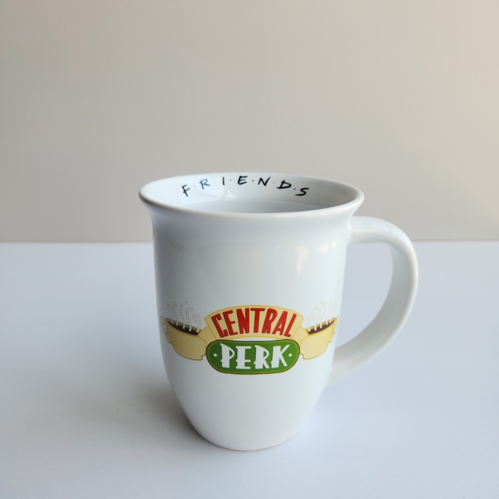 Central Perk Logo 16 Oz Ceramic Coffee Mug Double Sided Friends Logo Inside Lip